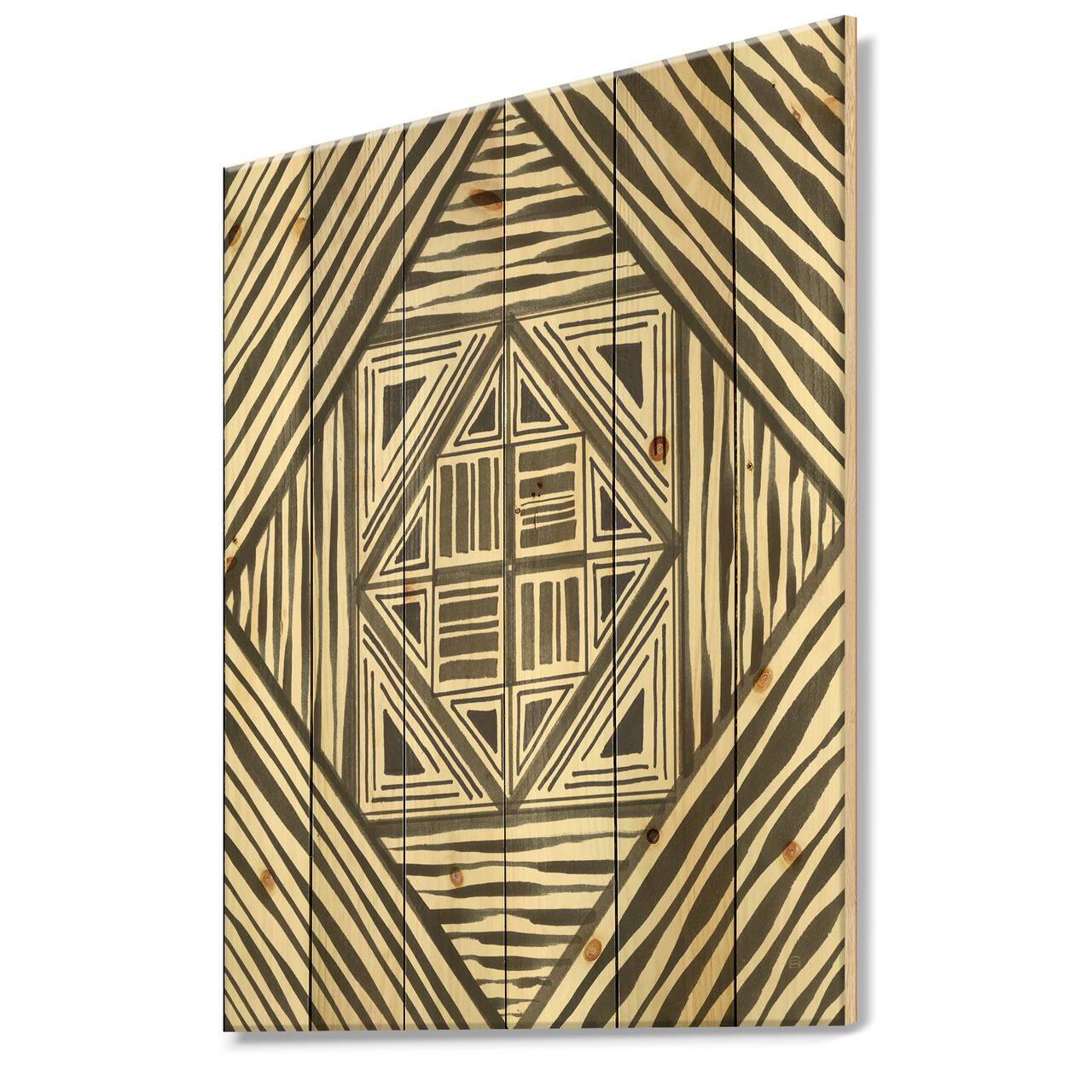 Designart - Minimalist Graphics II - Transitional Print on Natural Pine Wood